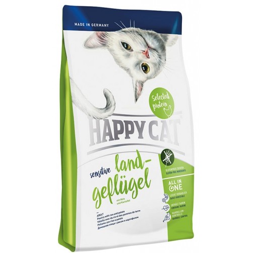 غذای خشک بدون غلات گربه هپی کت حاوی گوشت ماکیان ارگانیک، موز و سیب/  1400 گرمی / Happy Cat Organic PoultryHAPPY CAT